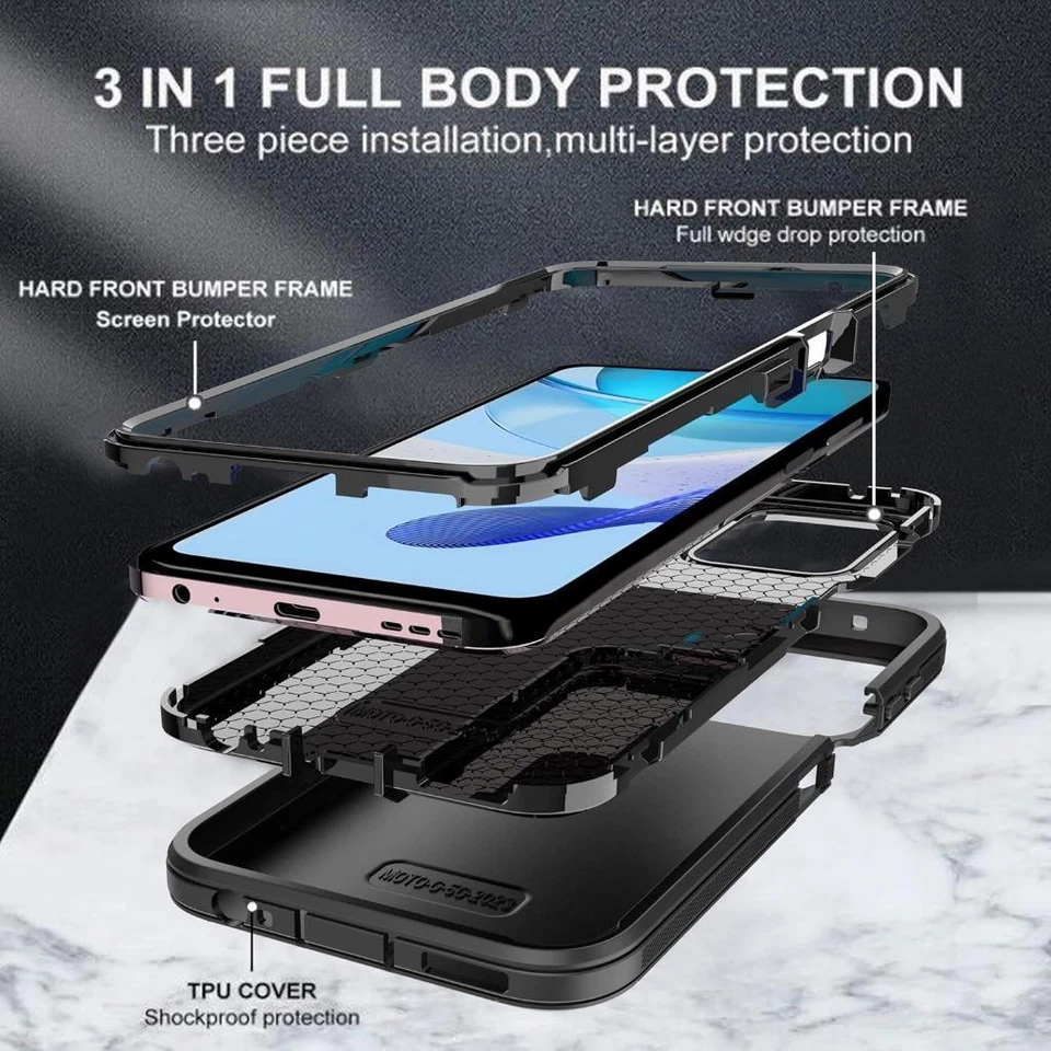 For Motorola Moto G Power 5G 2024 2022 Hard Case Fits Otterbox Belt Clip Holster - Image 2 of 4