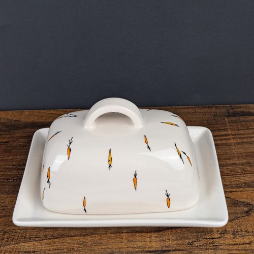 Jack's Carrots Designer Collection By Magenta Butter Dish Carrot Rabbit Print - Picture 6 of 12