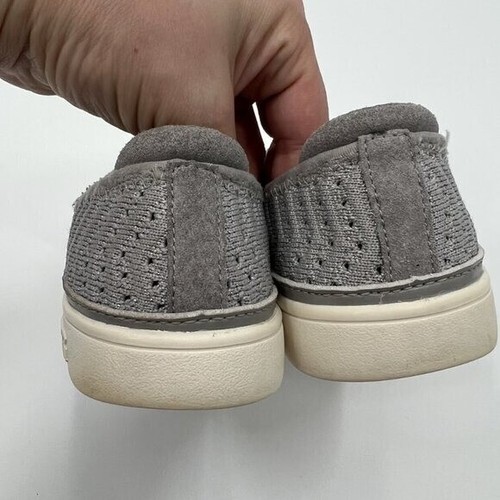 UGG Caplan Slip-On Sneaker Girls Size 1 Gray Silver Shimmer Comfort - Picture 6 of 7