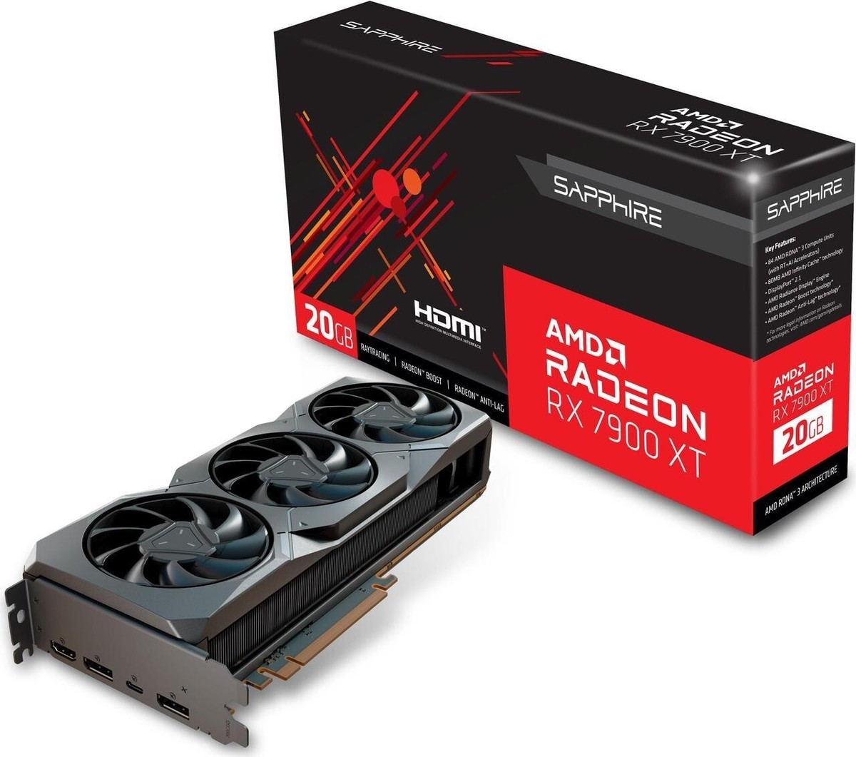 【美品】Sapphire Radeon RX 7900 XT 20GB SAPPHIRE Radeon RX 7900 XT 20GB GDDR6 PCI Express 4.0 Video