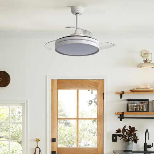 LED Ceiling Fan Light Dimmable Living Room Chandelier Lamp With Remote Control - Picture 82 of 159