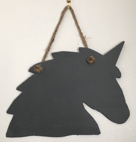 Handmade Slate Unicorn Chalkboard Shabby Chic Message Memo Blackboard Plaque - Picture 4 of 4