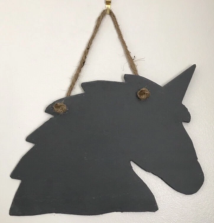 Handmade Slate Unicorn Chalkboard Shabby Chic Message Memo Blackboard Plaque - Image 4 of 4