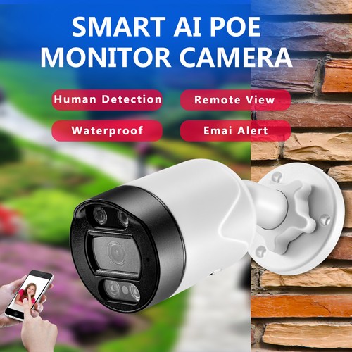 5MP H.265 Security IP Camera IP66 POE48V Outdoor Two Way Audio Human Detection - Picture 2 of 11