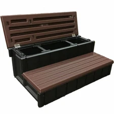 Leisure Accents 36" Deck Patio Spa Hot Tub Storage Compartment Steps 