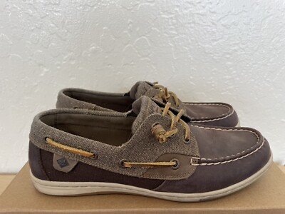 SPERRY SONGFISH Sparkle BROWN shoes women size
