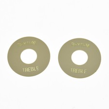 2x Cream/Gold Letter Toggle Switch Washer Plate Rhythm Treble Ring for Les Paul
