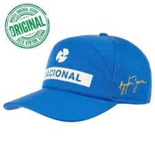 Authentic Ayrton Senna Nacional Signature Cap Hat Bone - Official Item