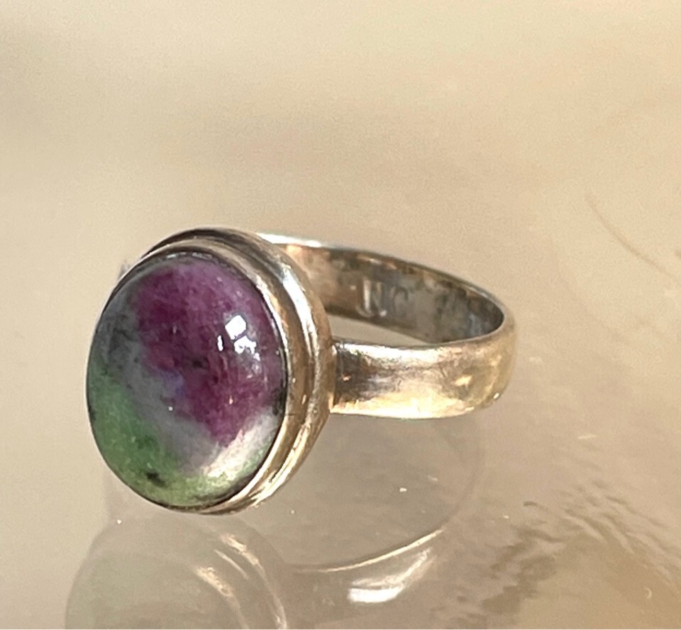 925 STERLING SILVER  MULTICOLORED AGATE RING SIZE… - image 1