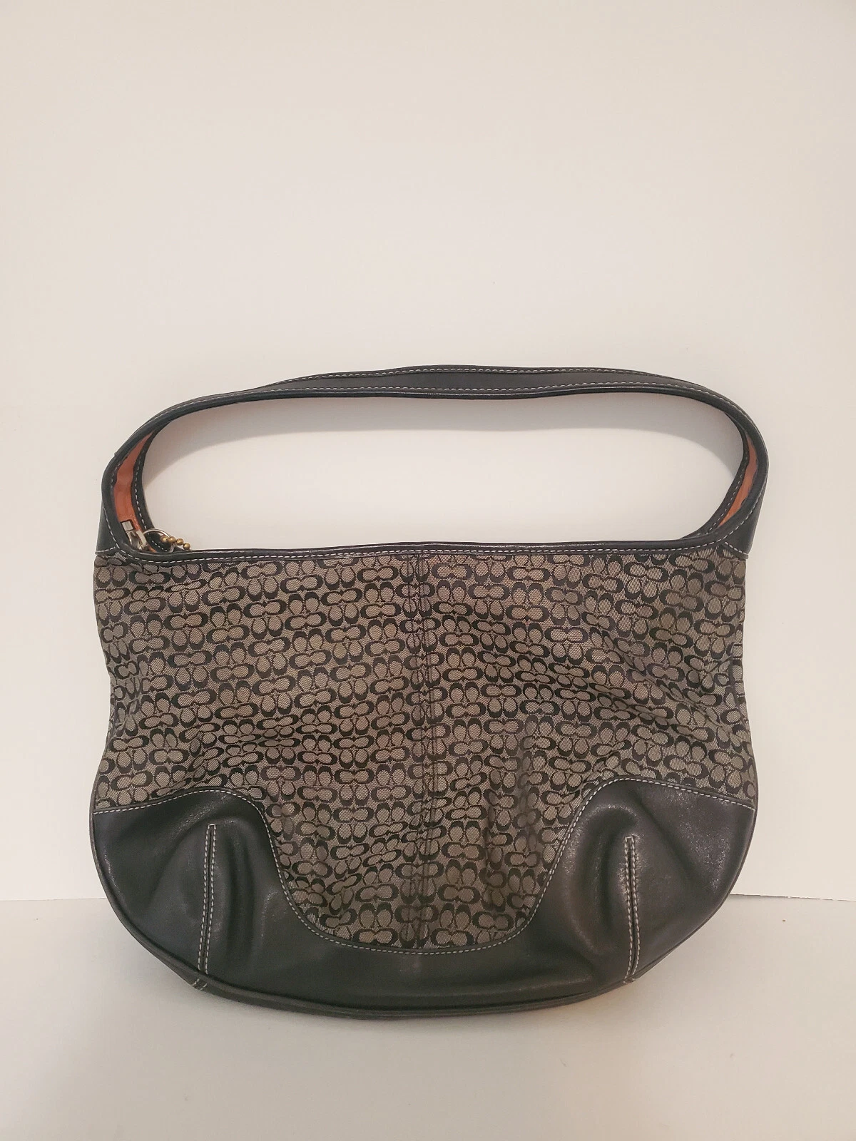 Borsa Coach vintage firmata jacquard nera grigia monogramma zip A3K 6617 BELLA