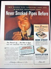 Vtg 1945 Philip Morris Bond Street Revelation Pipe Tobacco Photo Art Print Ad