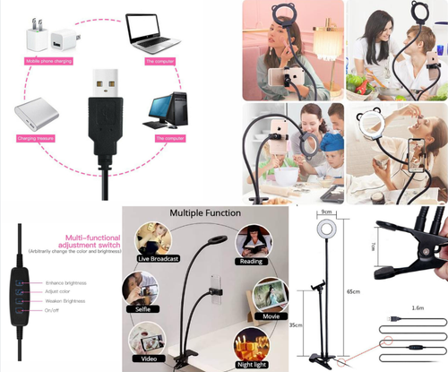 Selfie Photo Studio LED Ring Light Phone Holder Youtube Makeup Live Broadcast - 第 2/8 張圖片