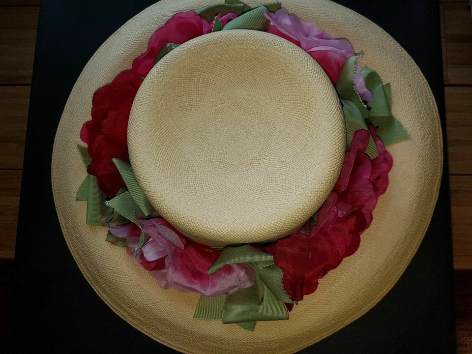 antique vintage straw hat FLAPPERS 1930 art deco theater Gwen Pennigton NY - Image 2 of 4