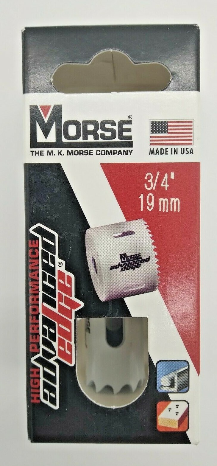 M.K. Morse MK12, 3/4 in.(19mm) Advanced Edge Hole Saw 1/2-20 Arbor Size NEW 