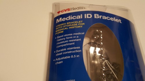 Pulsera de identificación médica CVS - cadena ajustable - formulario de almacenamiento para historial médico - Imagen 3 de 3