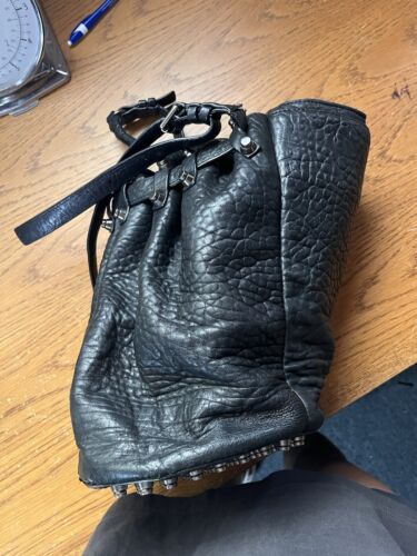 Alexander Wang • Studded Bucket Bag, Black Pebbled Leather - Picture 3 of 10