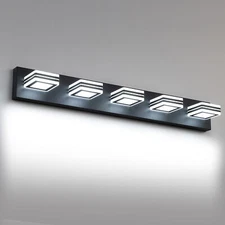 5 Lights 32'' Black Vanity Light LED Dimmable For Bathroom Mirror Wall Fixture