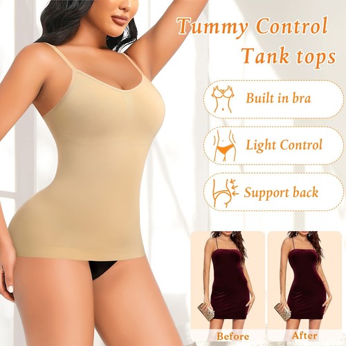 Women Slimming Body Shaper Vest Compression Camisole Firm Tummy Control Tank Top - Picture 7 of 24