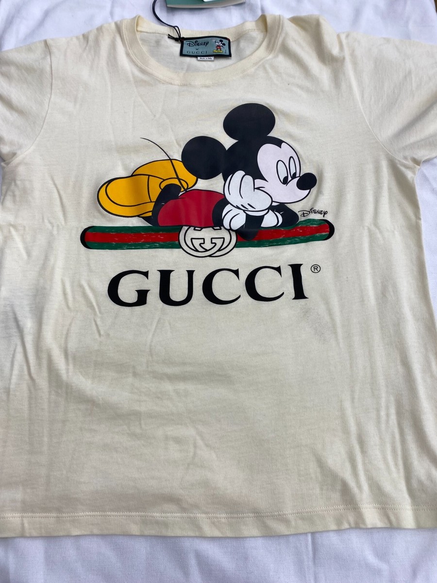 NWT Gucci Mickey Mouse Ivory Cotton Jersey Size XXS Made in Italy