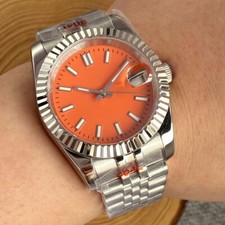 39mm Tandorio Orange Dial Sapphire Glass Date Japan NH35A Automatic Mens Watch
