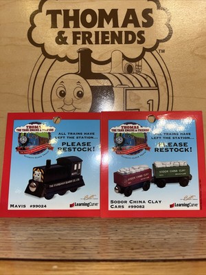 DEALER CARD ! THOMAS FRIENDS TRAIN WOODEN RAILWAY COLLECTOR MAVIS  RESTOCK CARD