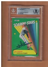 Jim Abbott AUTOGRAPHED 1990 FLEER SOARING STARS CARD SIGNED CALIFORNIA BECKETT