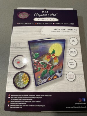 Craft Buddy Midnight Red Robins DIY Diamond Painting Notebook One-size,