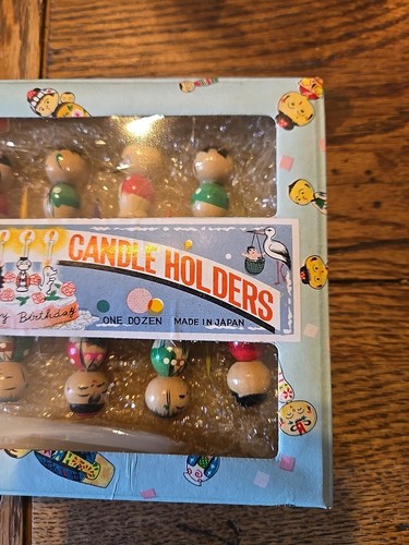Vintage Kokeshi Wooden Birthday Candles Cocktail Picks Mid-Century Barware Japan - Picture 4 of 9