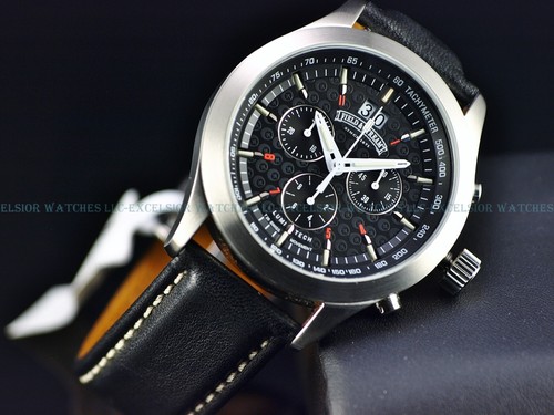 NOS Field & Stream Men's Lumi Tech Swiss Quartz Chrono Black Dial SS Watch - Picture 6 of 10