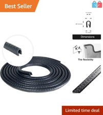 Flexible 10 Foot Black Edge Trim with Built-In Metal Clips - Injury Prevention