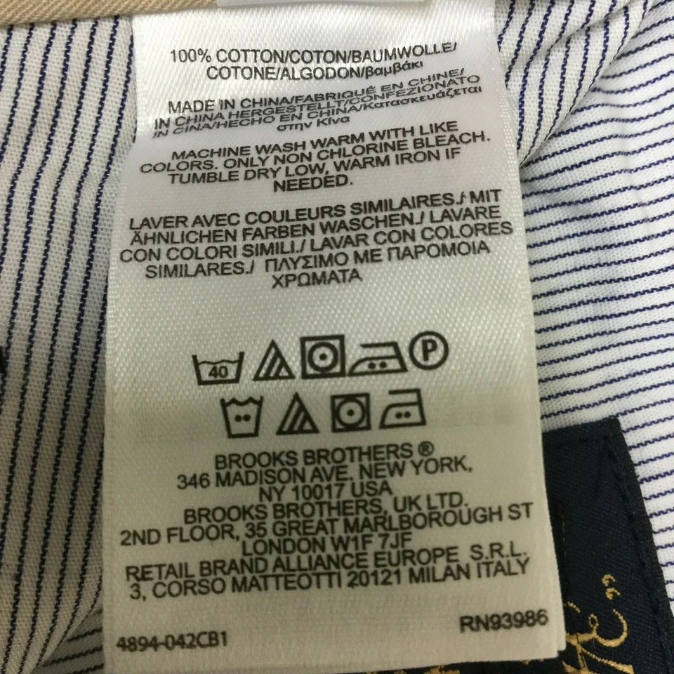 Brooks Brothers 346 Dress Pants,  Men's Flat Front Cotton Pants, Straight Leg - Image 3 of 3