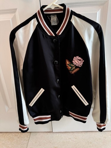 COACH Women's Paisley ROSE Reversible Bomber Varsity Size 0 - Picture 3 of 5
