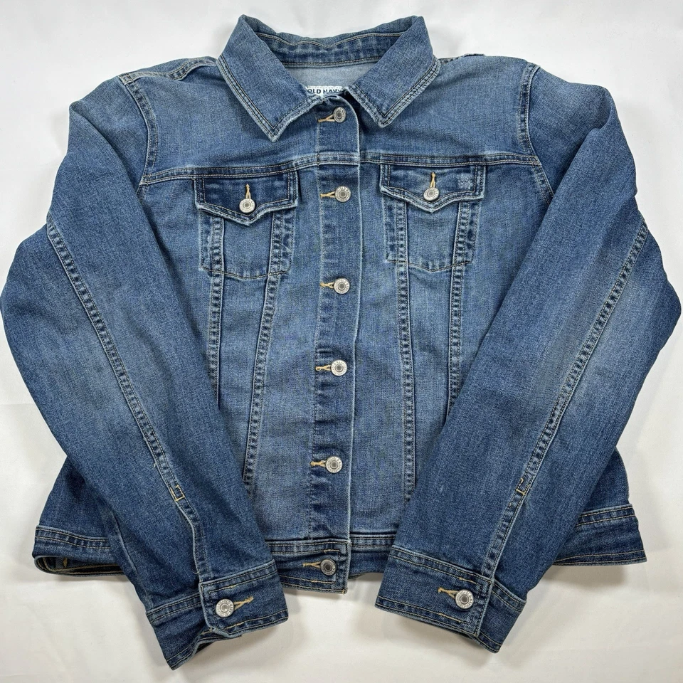 Chaqueta vaquera OLD NAVY XL de gran tamaño envejecida para mujer Foto 2 de 4