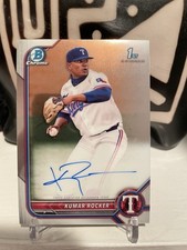 Kumar Rocker Auto 2022 1st Bowman Draft Chrome #CDA-KR Rangers