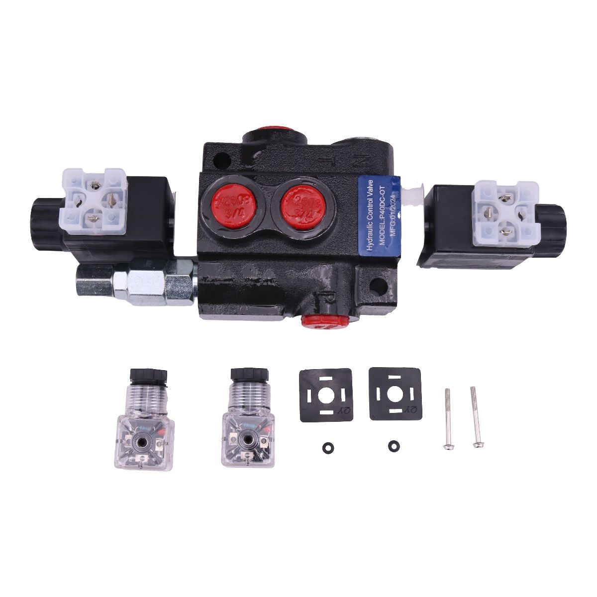 12V DC Solenoid Hydraulic Control Valve Double Acting 1 Spool 13 GPM 3600 PSI