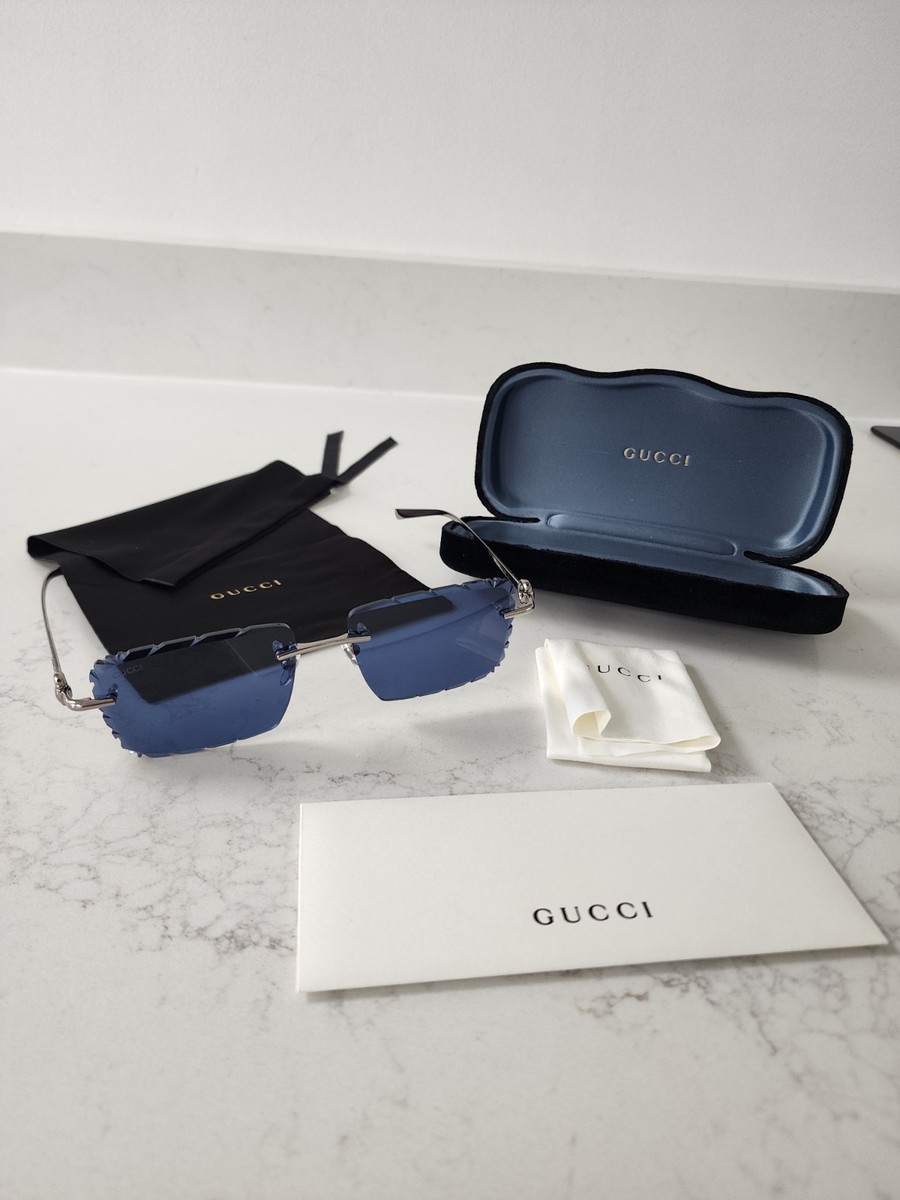 New Gucci GG1703O 001 Rimless Glasses with Custom Diamond Cut