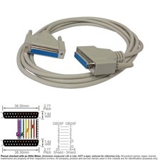 Cable Null Modem DB25 DB 25-Pin Female Female 10FT Serial Crossover Full Control