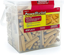 53460003 5346 Dowel Pin Bucket-375 Wooden Dowels-1/4in 200 pcs. -5/16in 100pc