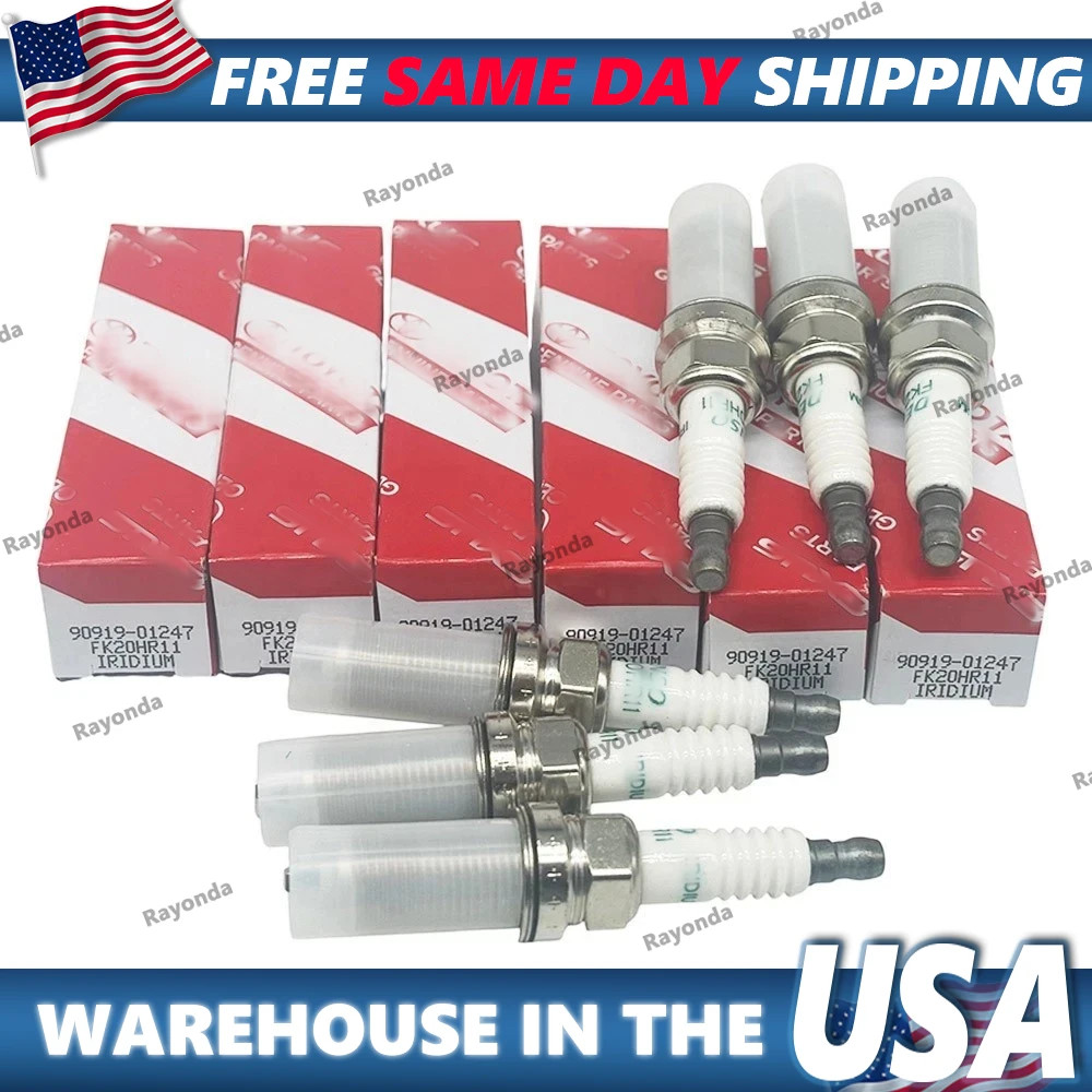 6PCS NEW OEM FK20HR11 90919-01247 Spark Plugs For Toyota Lexus Replace