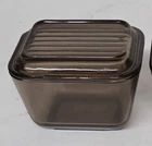 Vintage Pyrex Glass Amber Brown 501-B Refrigerator Dish w/Lid