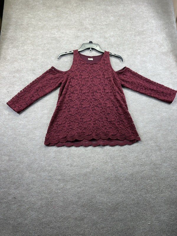 Hollister Off The Shoulders Burgundy Top Size Small