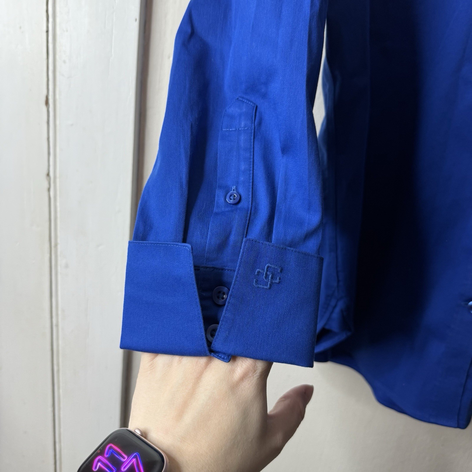 Chicos Royal Blue Collared Button Front Blouse Si… - image 3