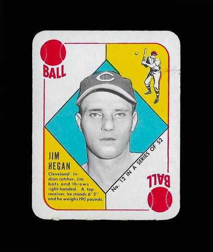 Jim Hegan #12 1951 Topps Red Back card