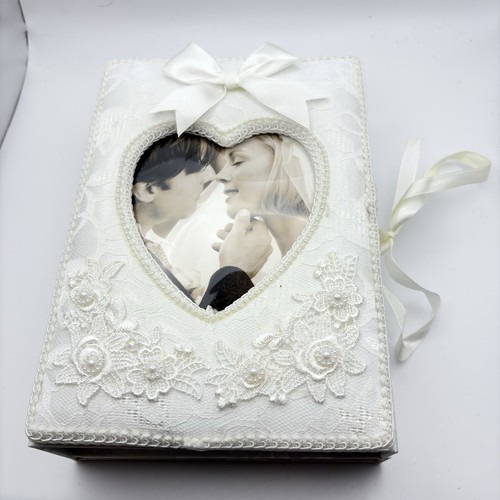 Hochzeit Fotoalbum 4-fach 112 Fotos weiße Spitze säurefrei + Erinnerungsbuch der Braut - Bild 7 von 15