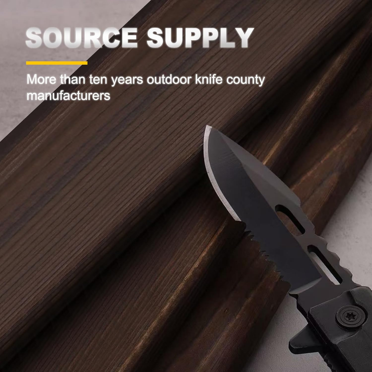 Pocket Knife, Folding Knife, Collectable Knife, Cool Gadgets (Black-Wood 2.0)