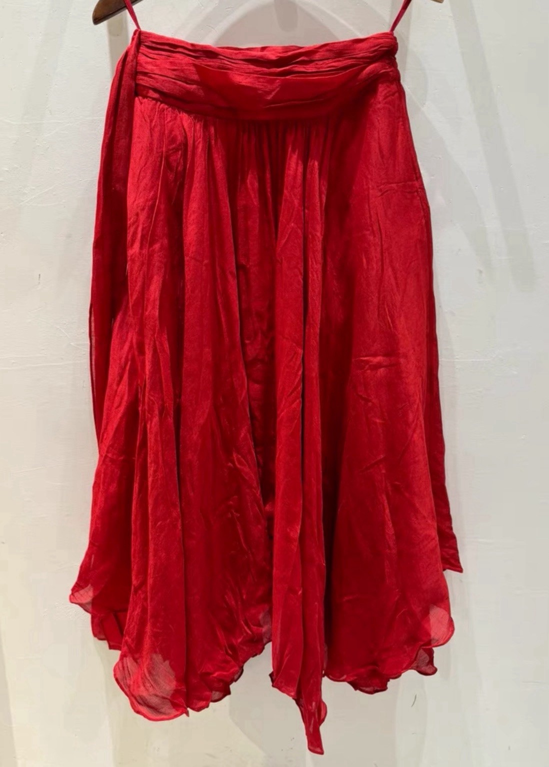 Exception de Mixmind Red Cotton Silk Skirt XL