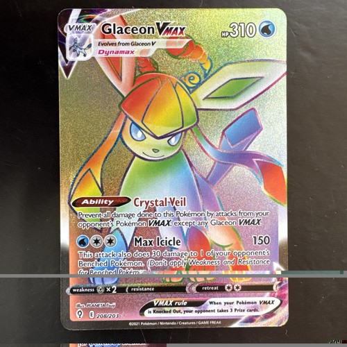 Glaceon VMAX (Secret) 208/203 SWSH07: Evolving Skies Holo