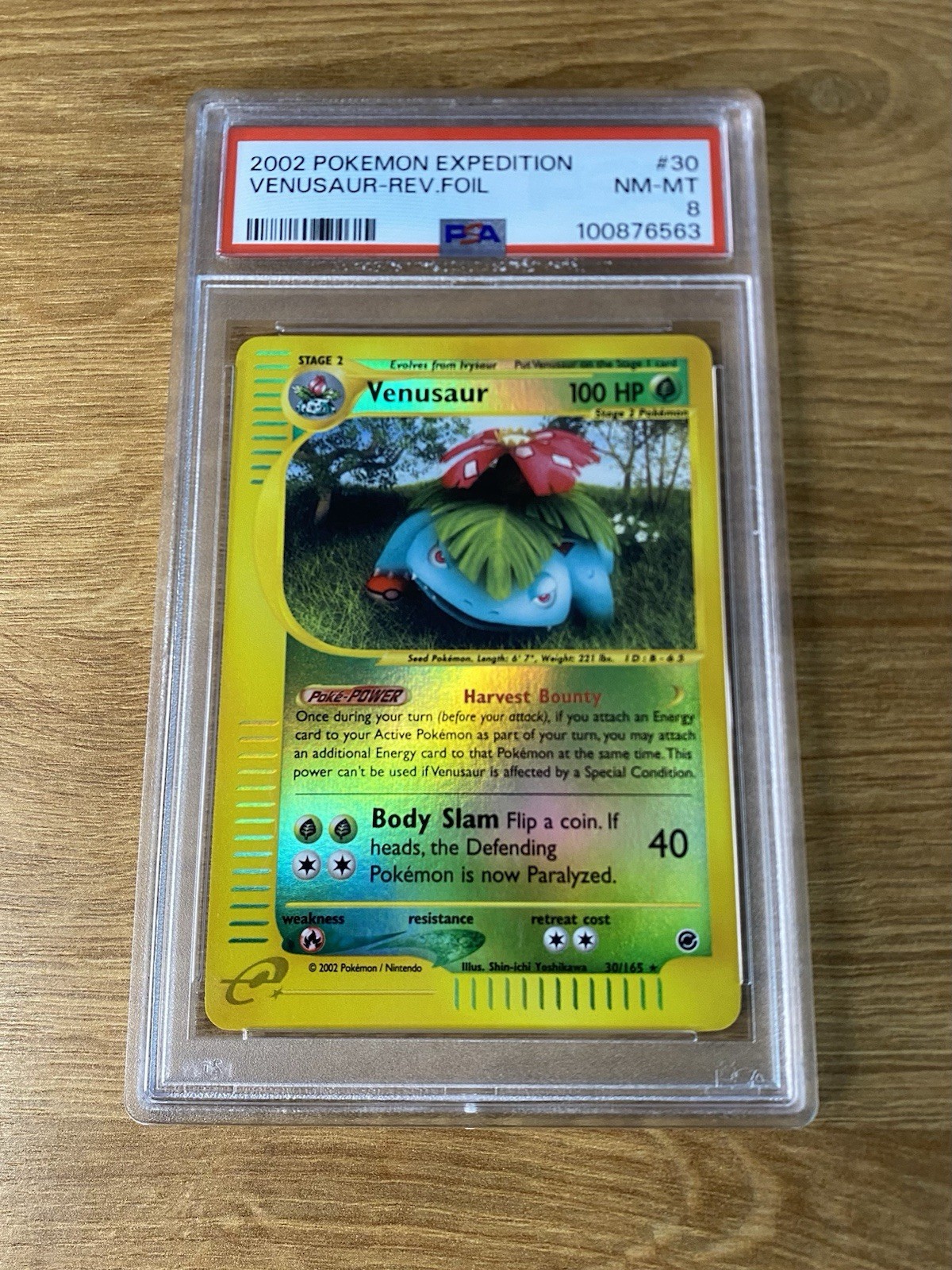 PSA 8 NM - MINT - VENUSAUR Reverse Holo Foil 68/165 - 2002 Pokemon Expedition 68