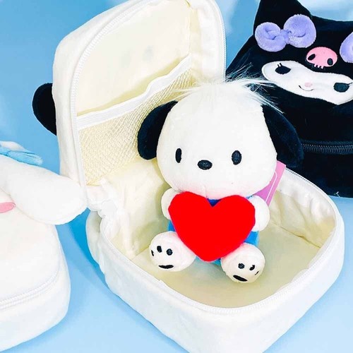 Bolsa cuadrada de felpa para cara Pochacco bolsa de maquillaje accesorios bolsa de cosméticos viaje - Imagen 2 de 6