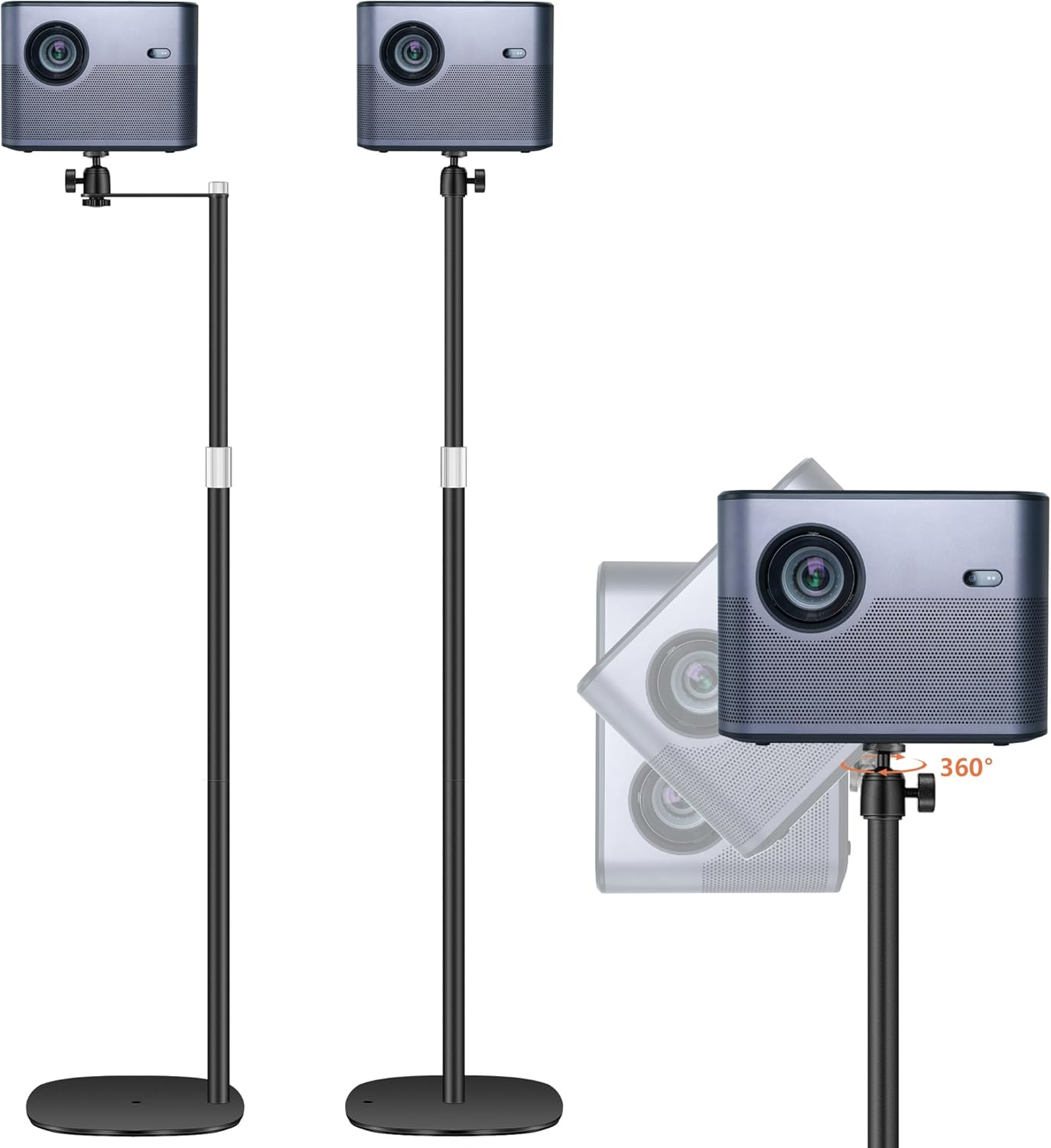 Projector Mount, Universal Stand Height Adjustable 35"" to 50"" with 360° Angle Ro